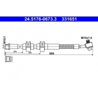 Тормозной шланг ATE HLN9N 1 24.5176-0673.3 Opel Astra (J) 4 Хэтчбек 2.0 BiTurbo CDTI (68) 194 л.с. 2012 – 2015