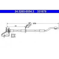 Тормозной шланг ATE QMLM UV1 Kia Sportage 3 (SL) Кроссовер 2.0 CVVT AWD 150 л.с. 2010 – 2013 24.5265-0554.3