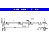 Тормозной шланг ATE Toyota Auris (E180) 2 Универсал 2.0 D 4D (ADE186) 124 л.с. 2013 – 2025 Y0 ZTMBU 24.5281-0656.3