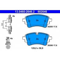 Тормозные колодки дисковые ATE 3J3V 6D Audi A5 (F57) 2 Кабриолет 40 TDI 190 л.с. 2016 – 2024 13.0460-2646.2