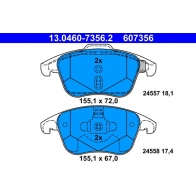 Тормозные колодки дисковые ATE OY1C8U V 13.0460-7356.2 Peugeot 5008 1 (0U, E) Минивэн 1.6 THP 165 165 л.с. 2012 – 2025