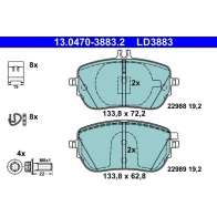 Тормозные колодки дисковые ATE 1439857653 13.0470-3883.2 TY3 CB