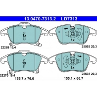 Тормозные колодки дисковые ATE 13.0470-7313.2 I8N L428 Ford Galaxy 3 (CDR, CK) Минивэн 1.5 EcoBoost 165 л.с. 2018 – 2025