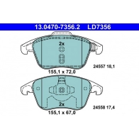 Тормозные колодки дисковые ATE 13.0470-7356.2 Peugeot 5008 1 (0U, E) Минивэн 1.6 THP 165 165 л.с. 2012 – 2025 IB 4H2