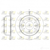 Тормозной диск ROADHOUSE 61397.10 77B1UF7 DSX 6139710 Hyundai H1 Starex (A1) 1 Фургон 2.5 CRDi 110 л.с. 2001 – 2004