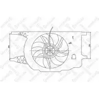Вентилятор радиатора двигателя STELLOX YQ9W T 29-99154-SX T0EOH8 Renault Laguna (KG) 2 Универсал 2.0 16V Turbo (KG0S. KG1L. KG03) 163 л.с. 2003 – 2005