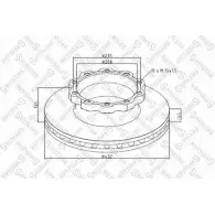 Тормозной диск STELLOX 4057276366947 Citroen C5 3 (RD, PF3) Седан 2.2 HDi 200 204 л.с. 2010 – 2024 Y74 KDW 85-00821-SX