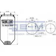 Пневмобаллон SEM LASTIK H CBJC4 9263I 3686829 72.4022.S02