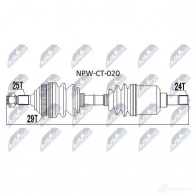 Приводной вал NTY Peugeot Partner 1 (M59, 5) Фургон 1.6 109 л.с. 2000 – 2002 379 IA NPW-CT-020