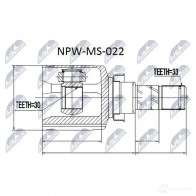 Шрус приводного вала, комплект NTY 1437719636 25GS YRL npwms022