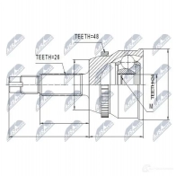 Шрус граната NTY 9I AX10 NPZ-TY-086 1437716083 - Изображение 2