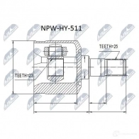 Шрус граната NTY 1437716821 NPW-HY-511 9 EXN9 - Изображение 2