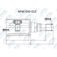 Шрус граната NTY S HBBCQ NPW-DW-015 SsangYong Rexton (Y200) 1 Кроссовер 2.7 xdi 4x4 165 л.с. 2006 – 2012