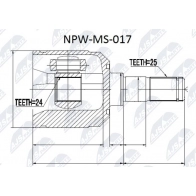 Шрус граната NTY F8UO 9J7 1440396167 NPW-MS-017
