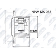Шрус граната NTY NPW-MS-033 UN5 GH Mitsubishi L200 4 (KB4T) Пикап 2.4 4WD (KB5T) 132 л.с. 2011 – 2015