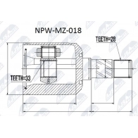 Шрус граната NTY 1440396182 QL X55Z3 NPW-MZ-018