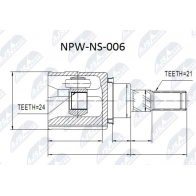 Шрус граната NTY NPW-NS-006 Nissan X-Trail (T32) 3 Кроссовер 2.0 Hybrid ALL MODE 4x4 i 144 л.с. 2014 – наст. время TWH UB