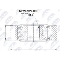 Шрус граната NTY Z8 U3LHA NPW-VW-003 Volkswagen Transporter (T4) 4 Грузовик 1.8 67 л.с. 1990 – 1992