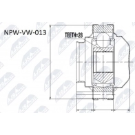 Шрус граната NTY NPW-VW-013 M8T GH Audi A1 (8X1, K) 1 Хэтчбек 1.4 Tfsi 140 л.с. 2012 – 2015