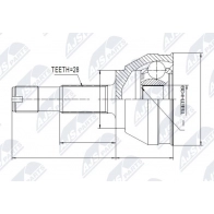 Шрус граната NTY NPZ-FT-019 Peugeot Boxer 2 (244Z) Автобус SFA H00