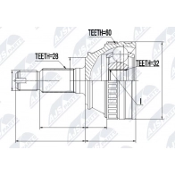 Шрус граната NTY L6EG5 I9 Land Rover Freelander 1 (L314) Внедорожник NPZ-LR-009