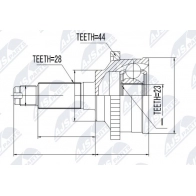 Шрус граната NTY NPZ-MZ-026 BF6L 5 Mazda 626 (GF) 5 Седан 2.0 Turbo DI 101 л.с. 1998 – 2002