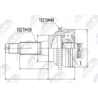 Шрус граната NTY Mazda 323 (BJ) 6 Седан 2.0 (SP20) 133 л.с. 2000 – 2004 NPZ-MZ-029 5JOU O1C