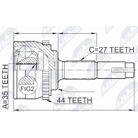 Шрус граната NTY CE FN8N4 NPZ-NS-062 Nissan Primera (P12) 3 Седан 1.9 dCi 116 л.с. 2002 – 2007