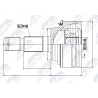 Шрус граната NTY 8 KD0Y49 Toyota Land Cruiser (J200) 8 Внедорожник 4.5 D4 D (VDJ200) 249 л.с. 2015 – 2024 NPZ-TY-062