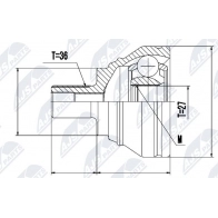 Шрус граната NTY NPZ-VW-019 Volkswagen Jetta 6 (A6, 162, AV3) Седан 2.0 TSI 200 л.с. 2010 – 2024 307 ICQ