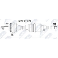 Приводной вал NTY U8T 7AX NPW-CT-024 Citroen Jumpy 1 (BS, BZ) Фургон 1.9 TD 90 л.с. 1995 – 2000