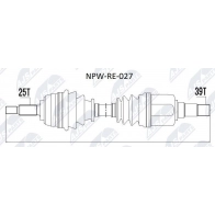 Приводной вал NTY Renault Scenic 2 (JM) 2003 – 2009 NPW-RE-027 A T1IAB