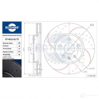 Тормозной диск ROTINGER rt4511glt5 Opel Insignia (A) 1 Хэтчбек 1.6 68 116 л.с. 2008 – 2017 ZDO8GR 4511-G L/T5