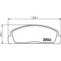 Тормозные колодки, дисковые, комплект HELLA PAGID 2 0564 8DB 355 007-211 7066D132 3720303