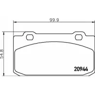 Тормозные колодки, дисковые, комплект HELLA PAGID 8DB 355 007-401 20 944 735D33 3720322