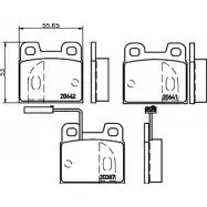 Тормозные колодки, дисковые, комплект HELLA PAGID 3720340 8DB 355 007-621 20641 20 387