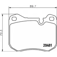 Тормозные колодки, дисковые, комплект HELLA PAGID 2 0481 8DB 355 007-681 3720346 7159D251