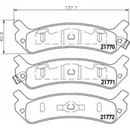 Тормозные колодки, дисковые, комплект HELLA PAGID 3721217 8DB 355 016-901 217 70 21771