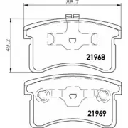 Тормозные колодки, дисковые, комплект HELLA PAGID 21969 3721224 2 1968 8DB 355 016-971