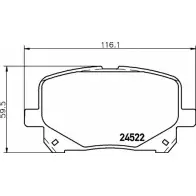 Тормозные колодки, дисковые, комплект HELLA PAGID 8DB 355 028-591 T168 2A 3721974 0YJ90IP