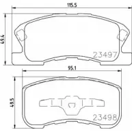 Тормозные колодки, дисковые, комплект HELLA PAGID F2TCIDT 3722052 T 3103A 8DB 355 029-371