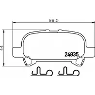 Тормозные колодки, дисковые, комплект HELLA PAGID 8DB 355 029-461 T188 7A 3722061 T2ZGYQX