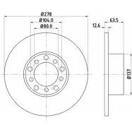 Тормозной диск HELLA PAGID VK8E4TO 521 03 8DD 355 100-071 3722126