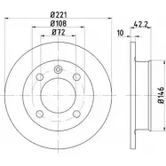 Тормозной диск HELLA PAGID P98P7 8DD 355 100-171 3722136 510 05