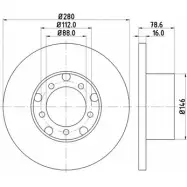 Тормозной диск HELLA PAGID 5210 4 8DD 355 100-201 3722139 DFDHG27