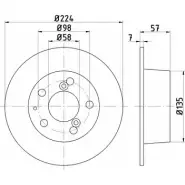Тормозной диск HELLA PAGID 8DD 355 100-271 3722146 8OA65D 50 606
