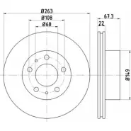 Тормозной диск HELLA PAGID 8DD 355 100-341 5 4011 3722153 40SBE8I