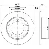 Тормозной диск HELLA PAGID Lada 2120 51 702 5CJKRH 8DD 355 100-381