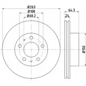 Тормозной диск HELLA PAGID 5 4010 PVSGHZH 3722165 8DD 355 100-461