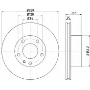 Тормозной диск HELLA PAGID BVVMA 504 27 3722174 8DD 355 100-551